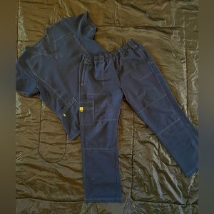 Women's Navy Blue Petite Wink Scrub Set